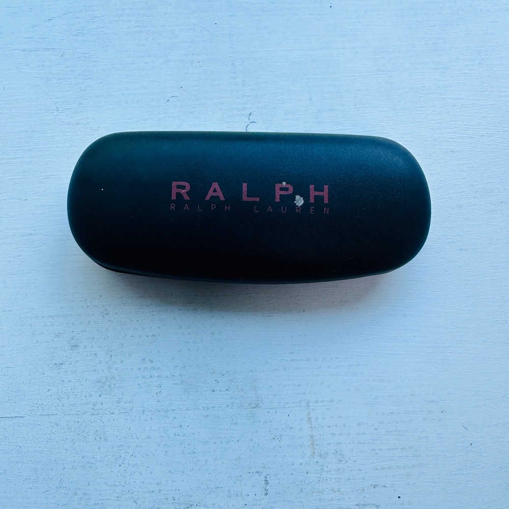 Ralph Ralph Lauren Black Hard Clamshell Sunglasses Eyeglasses Case Red Logo